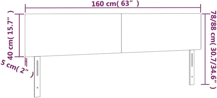 vidaXL LED Kopfteil, Bettkopfteil mit Holzbeinen, Höhenverstellbar Polsterkopfteil für Bett, Betthau