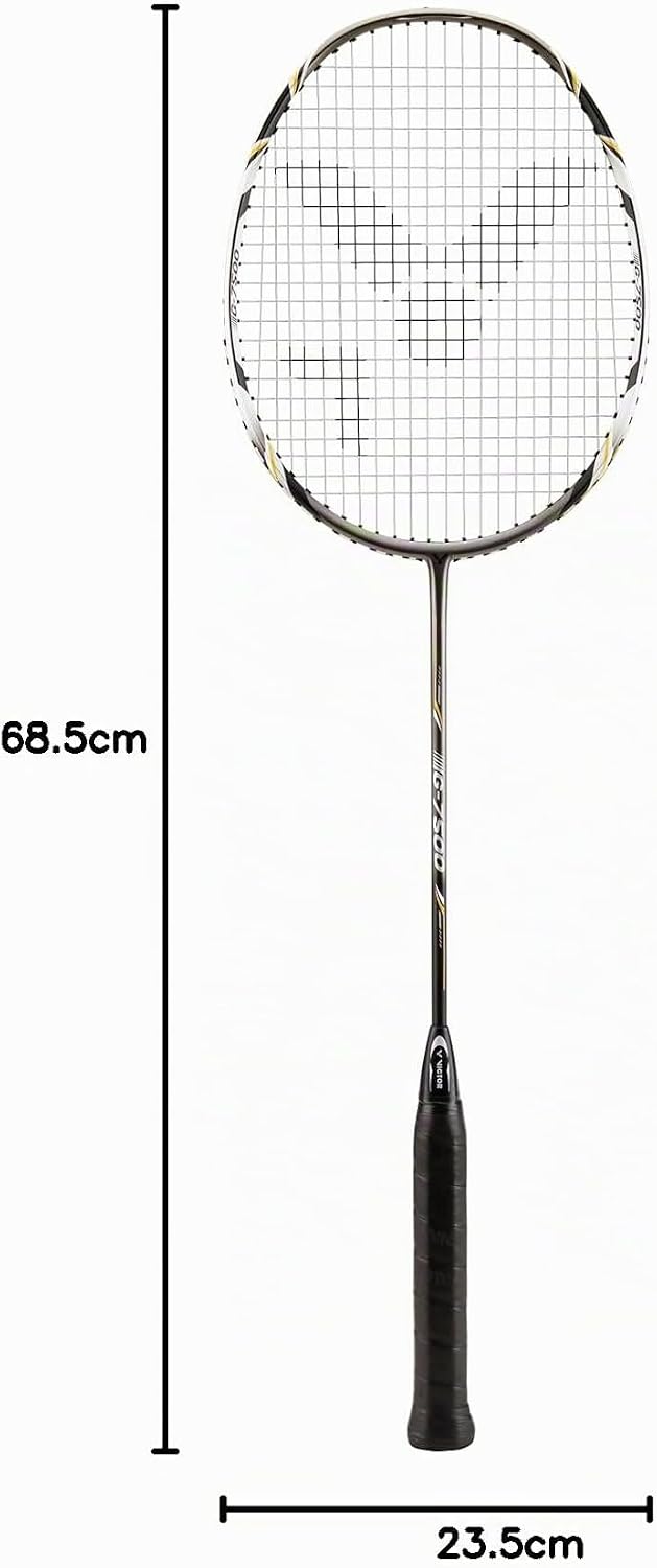 VICTOR Badmintonschläger G-7500, Schwarz/Silber, 67.4 cm, 113/0/0
