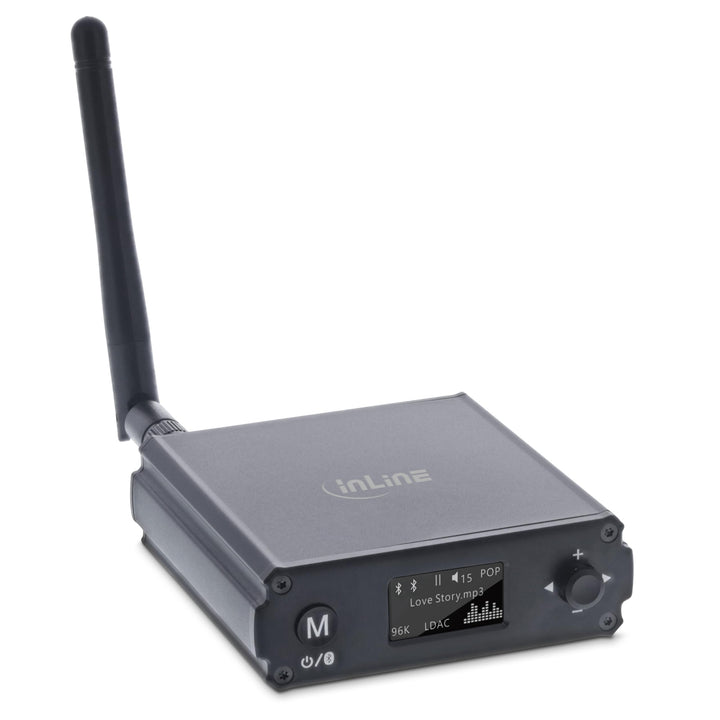InLine Bluetooth 5.1 HiFi Audio Receiver, Empfänger, USB-C, Cinch Stereo, optischer Toslink Anschlus
