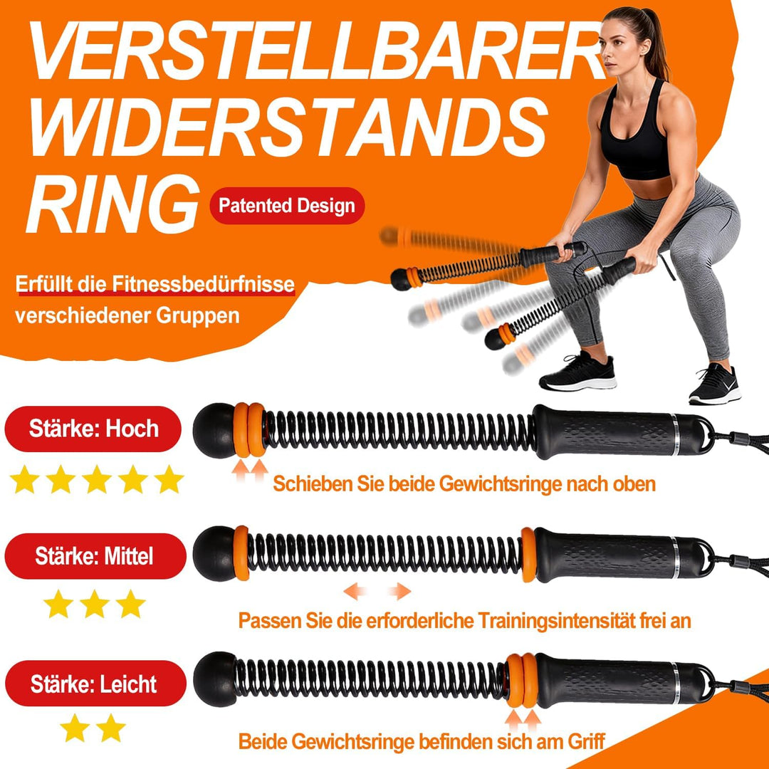 2026 Verstellbares Ropeless Battle Rope, Battle Rope Ohne Seil mit Tragetasche & Übungsanleitung, Ge