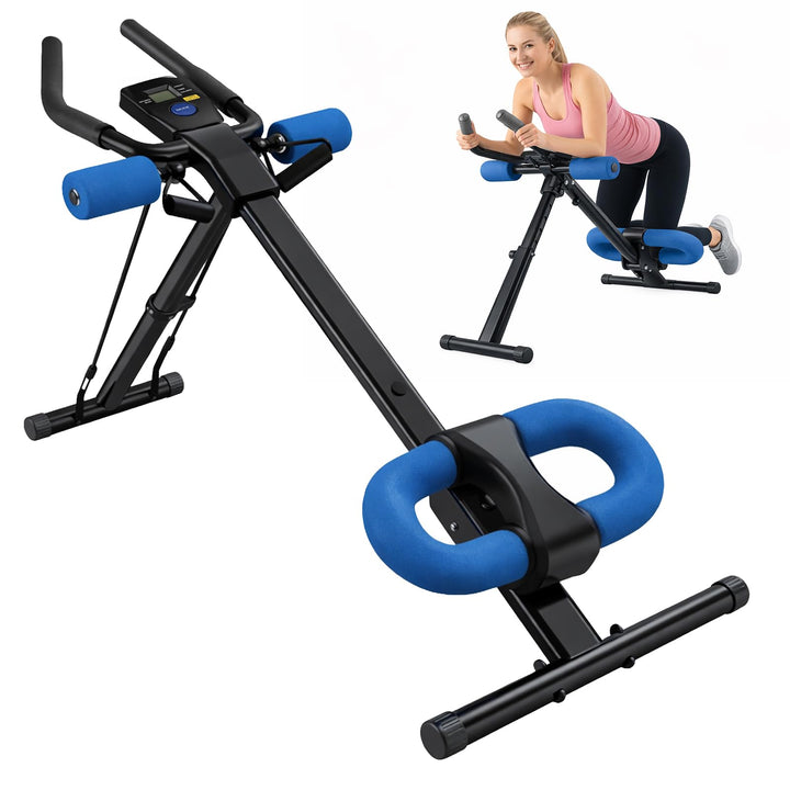 Ab Trainer Abdominal Muscle Machine Adjustable for Home Gym, Foldable And Space-Saving, Quiet Wheels