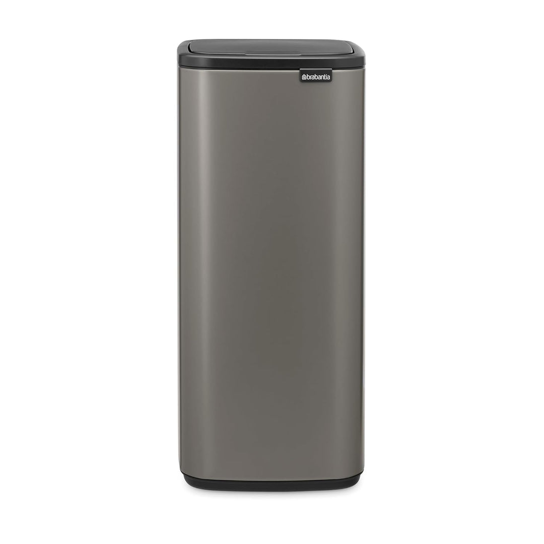 Brabantia Bo Touch Bin Küchenmülleimer 30 L (platin), platzsparender Abfalleimer mit Soft-Touch-Öñff