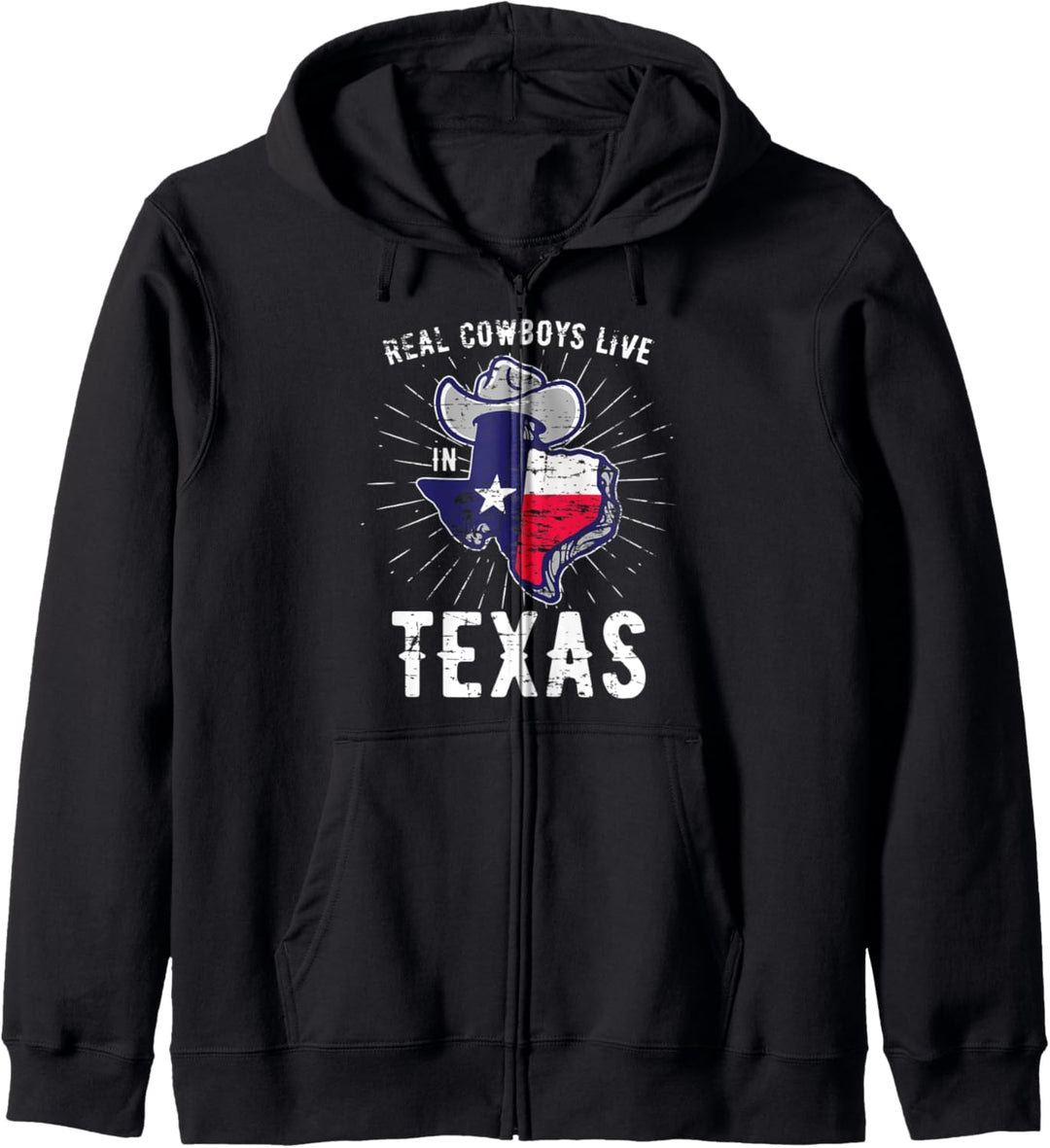 Echte Cowboys leben in Texas Texaner Lustiges Texas Kapuzenjacke