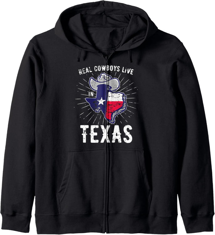 Echte Cowboys leben in Texas Texaner Lustiges Texas Kapuzenjacke
