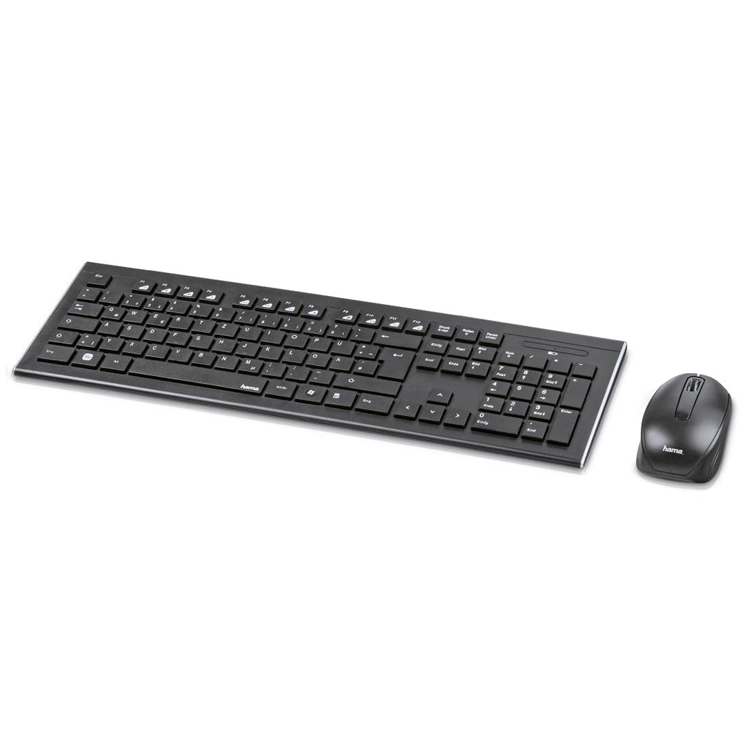 Hama Funk-Tastatur mit Maus Set (deutsches QWERTZ Tastenlayout, 12 Media-Tasten, kabellose optische