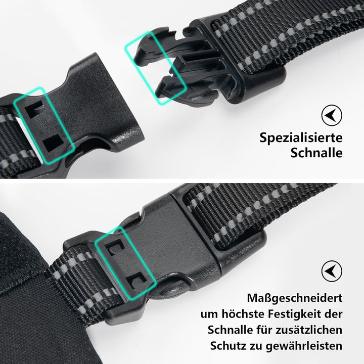 PHOEPET Verstellbares Sicherheitsgeschirr für mittlere und grosse Hunde mit gepolstertem Griff und r