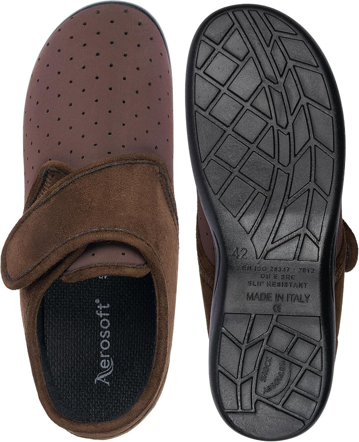 Aerosoft Stretch 10 Klett-Hausschuh Damen &amp; Herren – leicht, Wechselfussbett, Weite G–H, rutschhemme
