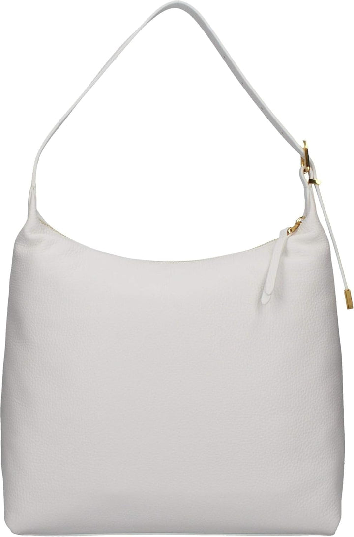 Coccinelle Leder Schultertasche Gleen Handbag Grained Leather Brillant White, Brillant White