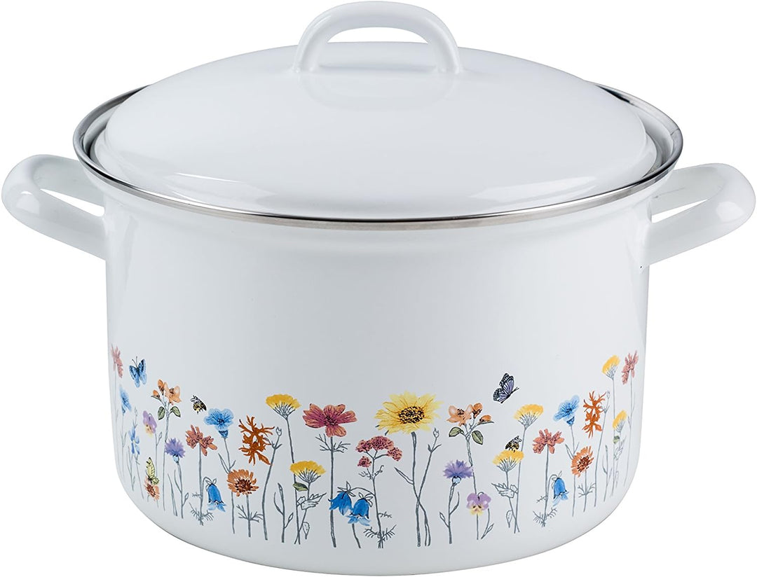 Riess, 0558-070, Emaill-Set, Topfset 5-TLG, bestehend aus Fleischtöpfe 16, 20 und 22 cm, Kasserolle