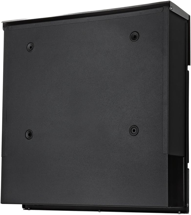 Melko Wandbriefkasten Briefkasten Design mit Zeitungsfach aus poliertem Edelstahl, 37 x 11 x 36,5 cm