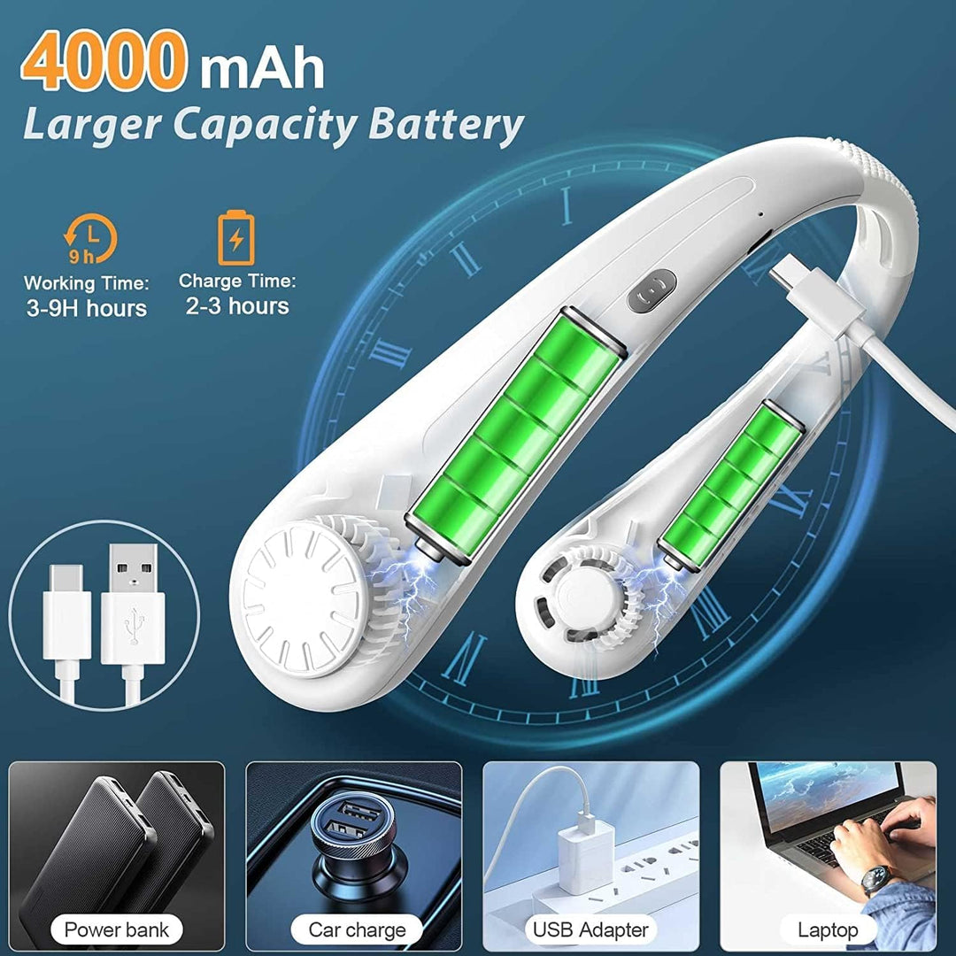 SHAVINGFUN Halsventilatoren,Nackenventilator,Tragbarer Halsventilator,ventilator für den hals mit 40