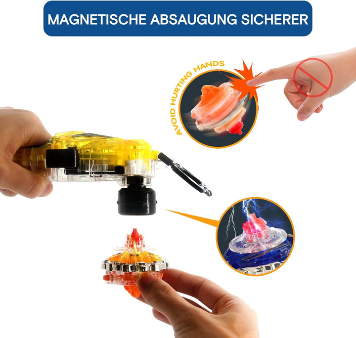 INFINITY NADO Non Stop Battle Arena Set, Packung mit 2 Tops von ARE'S Wings und Cracking Panzer, Kre