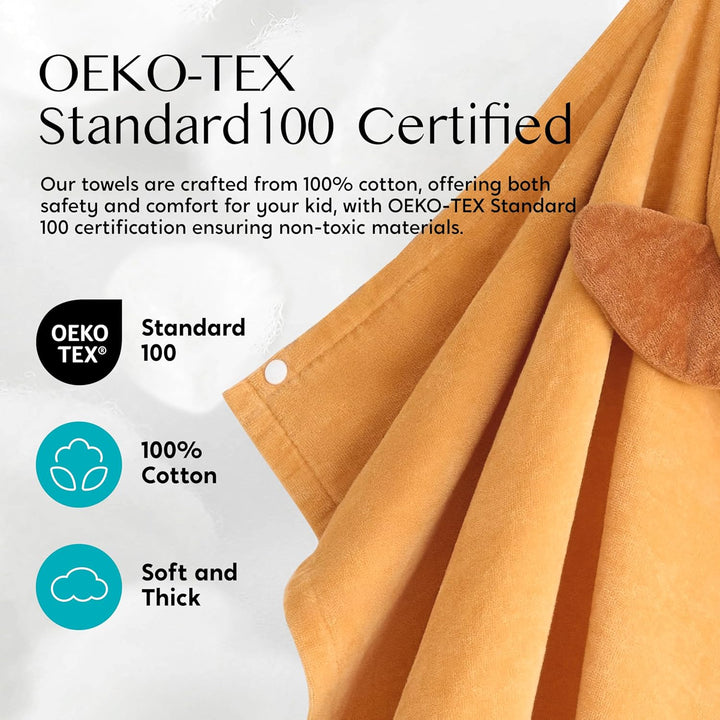 Joiedomi Hunde-Badeponcho Kinder Kapuzenhandtuch für Kinder–aus 100% Baumwolle –Badetuch für Kinder