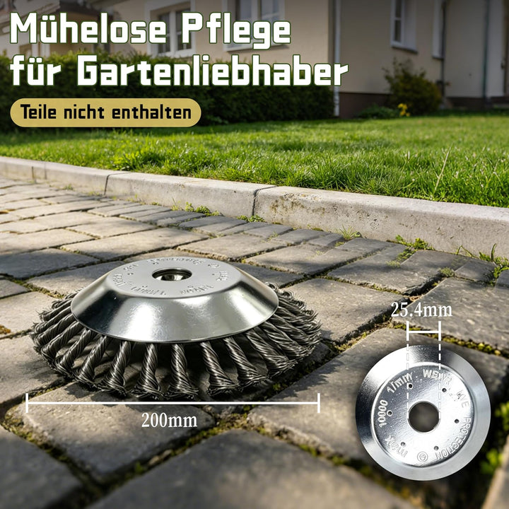 JKKLCC 200mm Unkrautbürste Freischneider mit 25.4mm Bohrung,Profi Trimmer Wildkrautbürste für Stihl