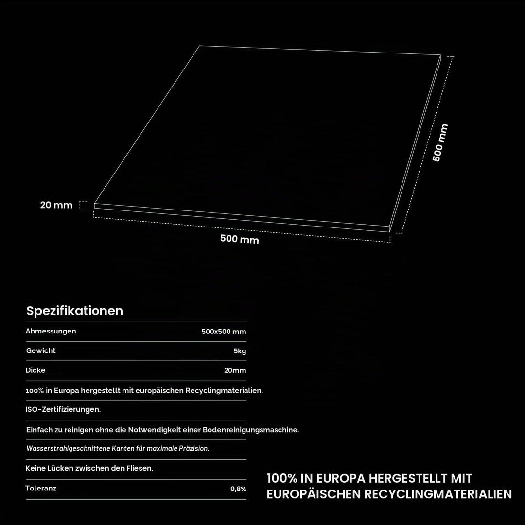 KingsBox Royal Rubber Floor, Gummimatten für das Fitnessstudio oder Home Gym, Bodenschutz, Widerstan