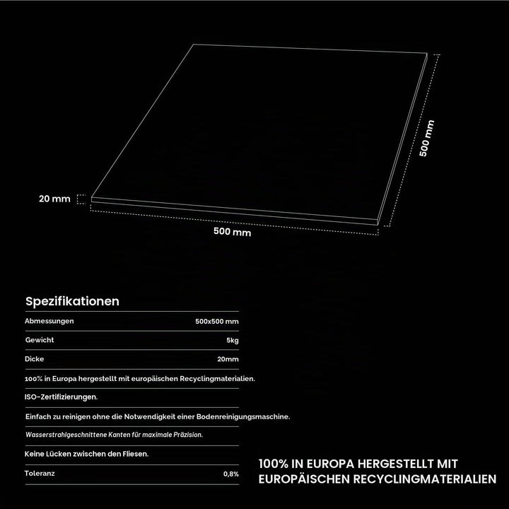KingsBox Royal Rubber Floor, Gummimatten für das Fitnessstudio oder Home Gym, Bodenschutz, Widerstan
