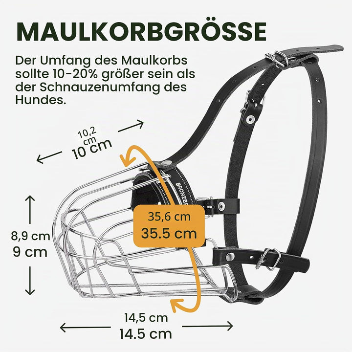 BRONZEDOG Pitbull Maulkorb für Hunde, atmungsaktiv, Metallkorb für grosse Hunde, Amstaff Staffordshi
