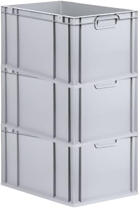 PROREGAL SuperSparSet 3x Eurobox NextGen Grip | HxBxT 32x40x60cm | 65 Liter | Griffe geschlossen | V