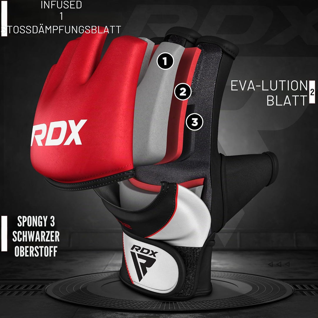 RDX Profi MMA Handschuhe Grappling Sparring Training, Maya Hide Leder, Kickboxen Kampfsport Gepolste