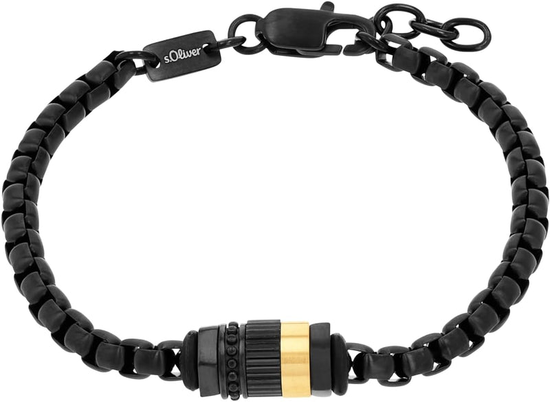 s.Oliver Armband Edelstahl Herren Armschmuck, 20+2 cm, Bicolor, Kommt in Schmuck Geschenk Box, 20349