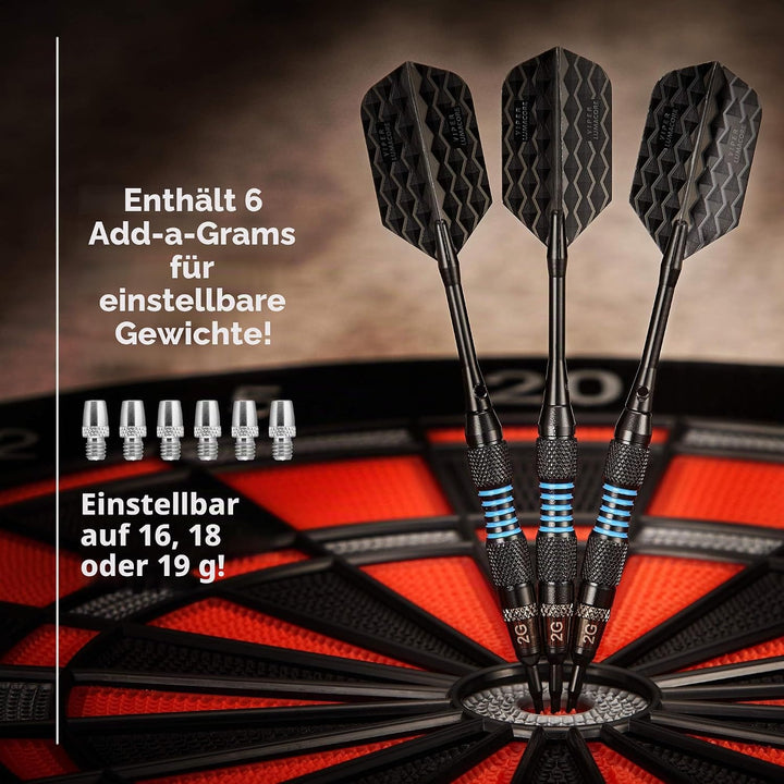 Viper Bobcat verstellbar Gewicht Soft Tip Darts mit Aufbewahrungs-/Reisetasche Schwarz beschichtetes