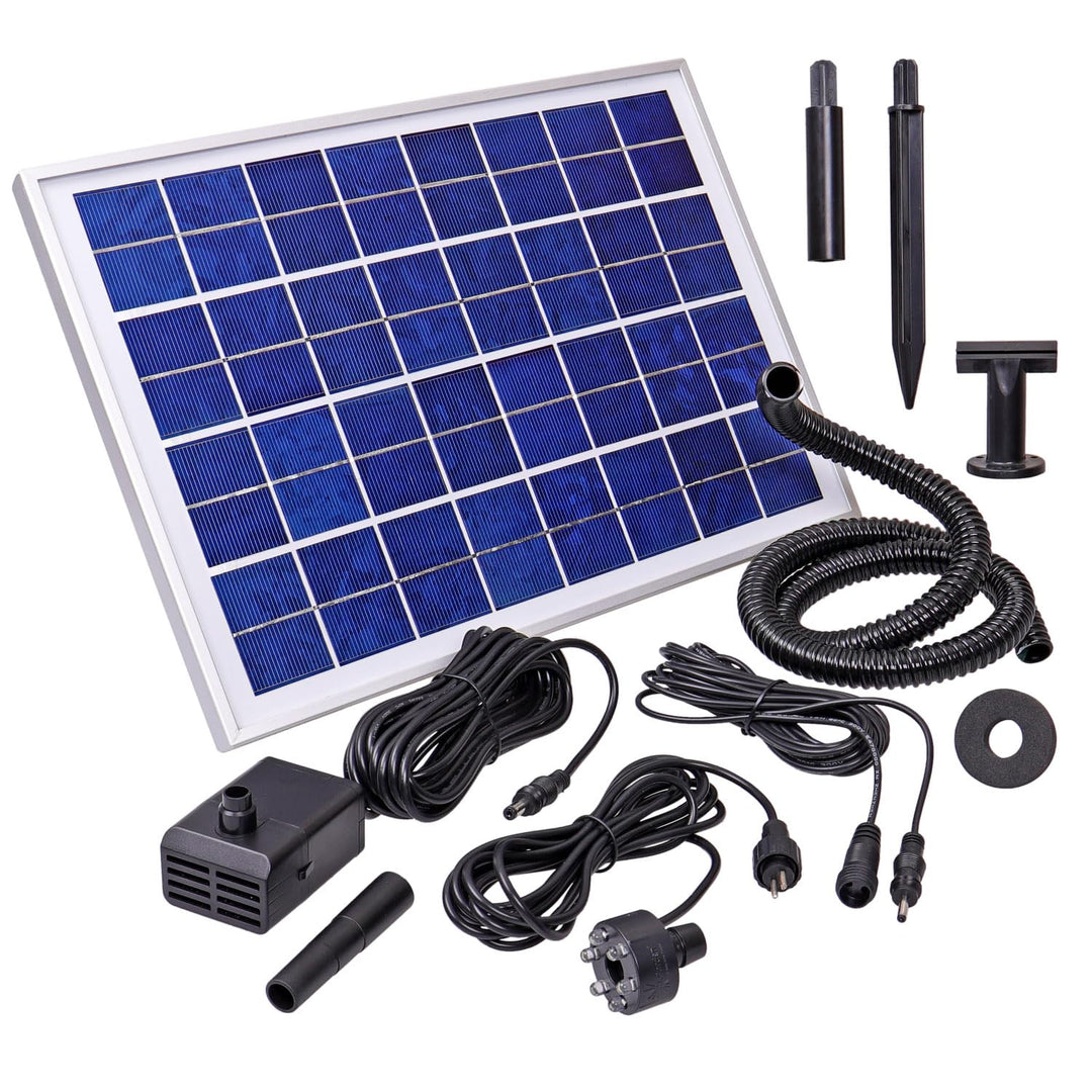 CLGarden Solar Springbrunnenpumpe NASP4-S Set mit Akku LED Beleuchtung Schlauch Pumpe für Springbrun