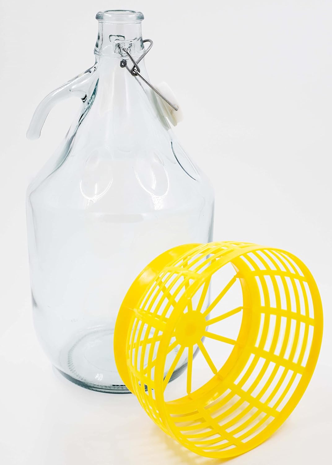 Enghals Ballonflasche Weinflasche mit Bügelverschluss und Korb zur Aufbewahrung von Gärungsgetränken
