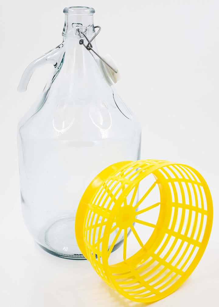 Enghals Ballonflasche Weinflasche mit Bügelverschluss und Korb zur Aufbewahrung von Gärungsgetränken