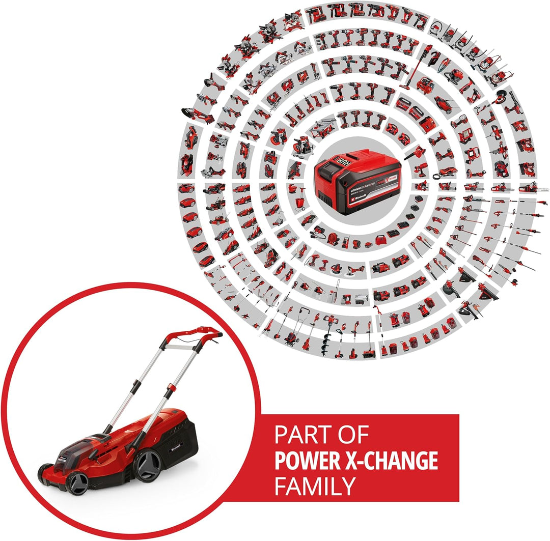 Einhell Akku-Rasenmäher RASARRO 36/38 Kit Power X-Change (36 V, 38 cm Schnittbreite, 450 m², Brushle