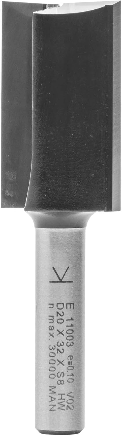 ENT 11003 Nutfräser HW, Schaft (S) 8 mm, Durchmesser (D) 20 mm, NL 32 mm, SL 32 mm, GL 64 mm, mit Ha