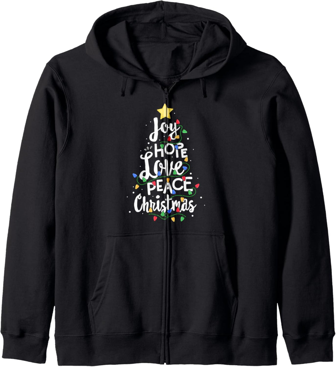 Joy Hope Love Peace Christmas Tree Red Buffalo Plaid Xmas Kapuzenjacke