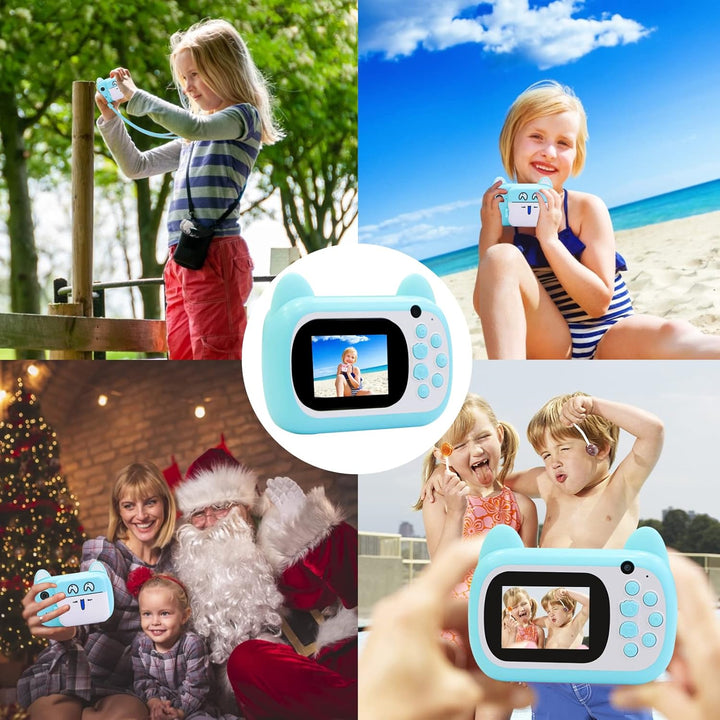 Sofortbildkamera für Kinder, 6,1 cm LCD-Bildschirm Kinder Druckkamera,Digitalkamera für Kinder mit 6