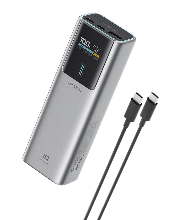CUKTECH Powerbank 15000mAh(3S1P) 100W, Externer Akku mit Schnellladung, Tragbarer Ladegerät mit Disp