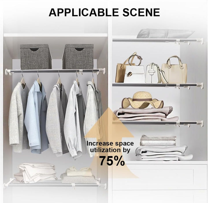 Hershii Ausziehbares Schrank Regal Erweiterbares Spannregal Metall Verstellbare Schrankteiler Telesk