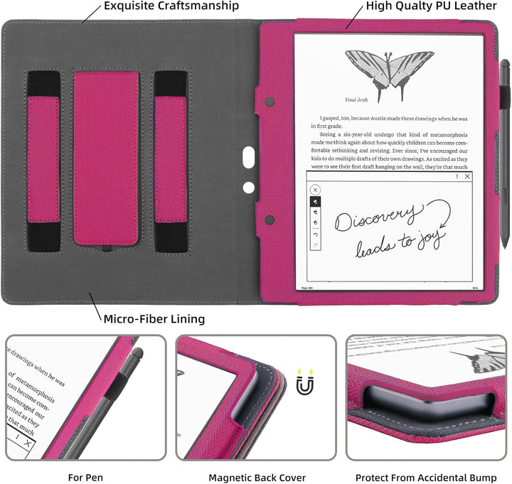 WALNEW Hülle für 10,2 Zoll Kindle Scribe 2024/2022, Kickstand Schutzhülle mit Zwei Handschlaufe, Sti