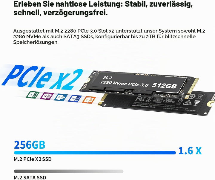 AWOW AK10 Mini PC N95 (bis zu 3,4 GHz), 8GB RAM 256GB SSD, 4K UHD, WiFi 5, Bluetooth 5.2, Gigabit LA