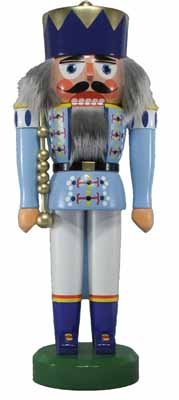 Rudolphs Schatzkiste Nussknacker König hellblau 33cm NEU Nussknacker Holz Figur Erzgebirge