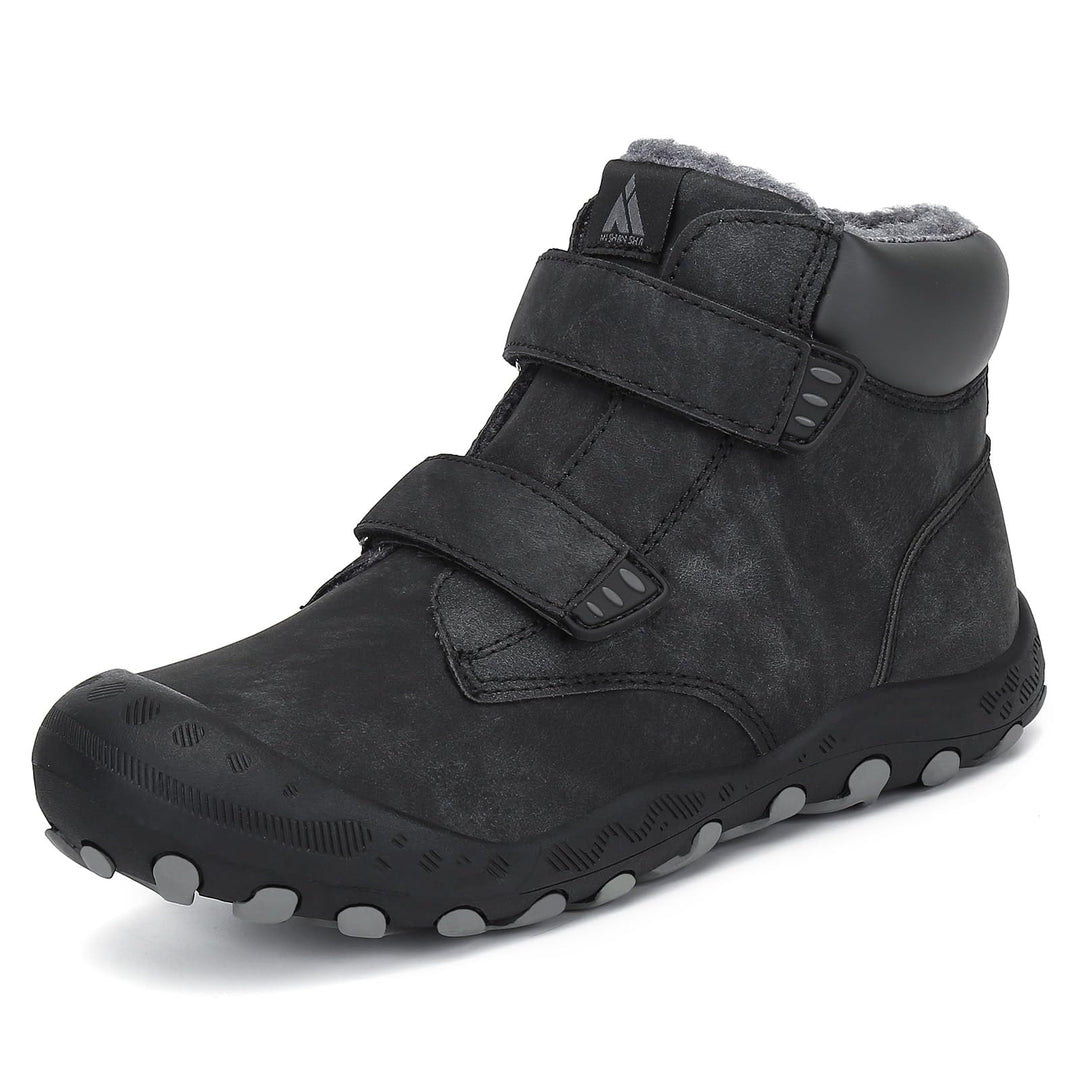 Mishansha Kinder Winterschuhe Gefüttert Winterstiefel für Jungen Mädchen Gr.24-38 26 EU Schwarz, 26