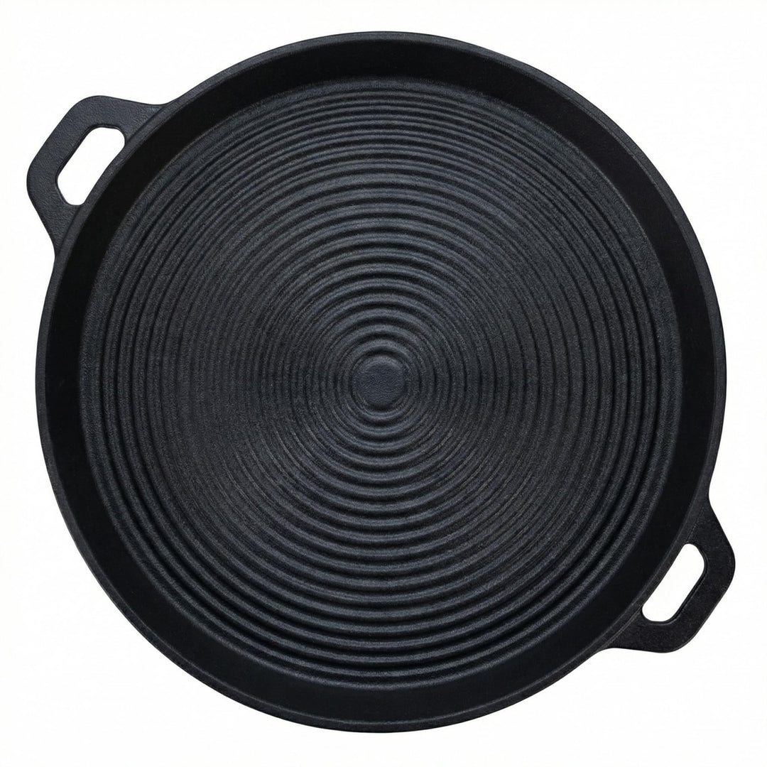 MIJOMA Grillpfanne 40,5 cm – für Fleisch Gemüse und Grillgerichte – Gusseisen mit Rillenstruktur – r