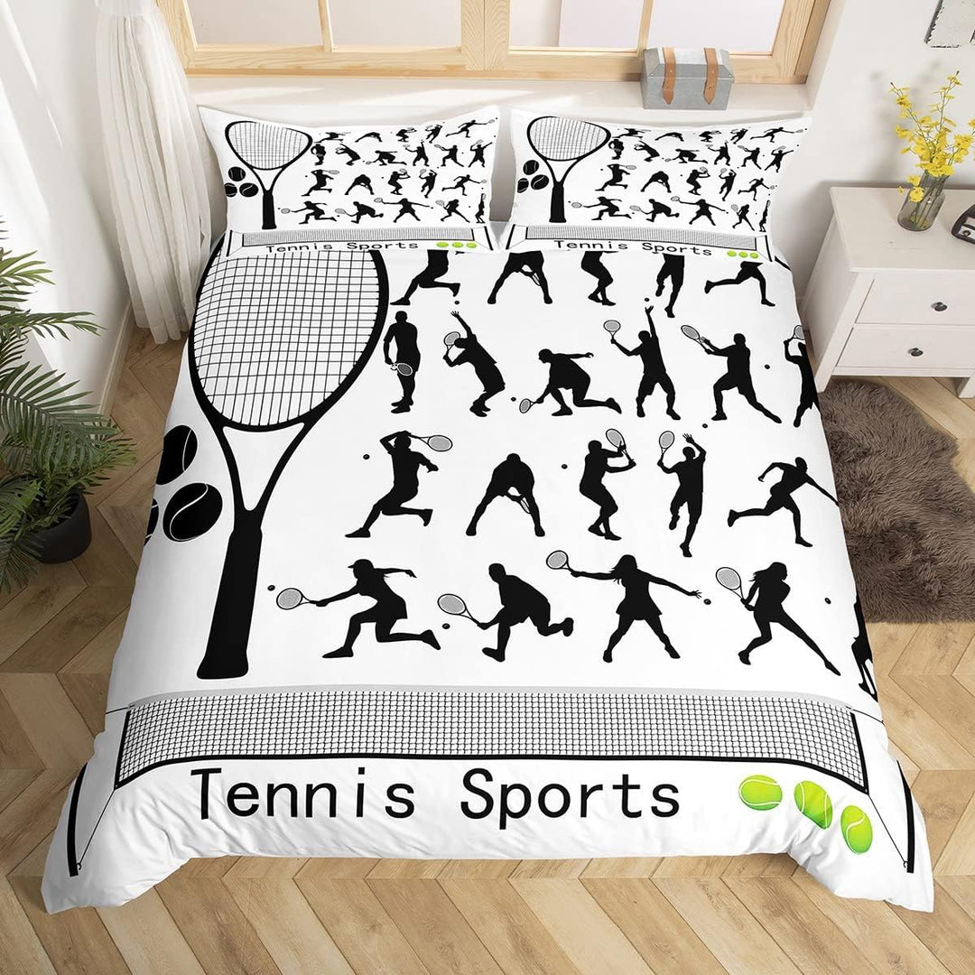 Loussiesd Tennis Sport Bettwäsche Set 135x200cm Sport betten Set für Kinder Jungen Jugendliche 3D Ba