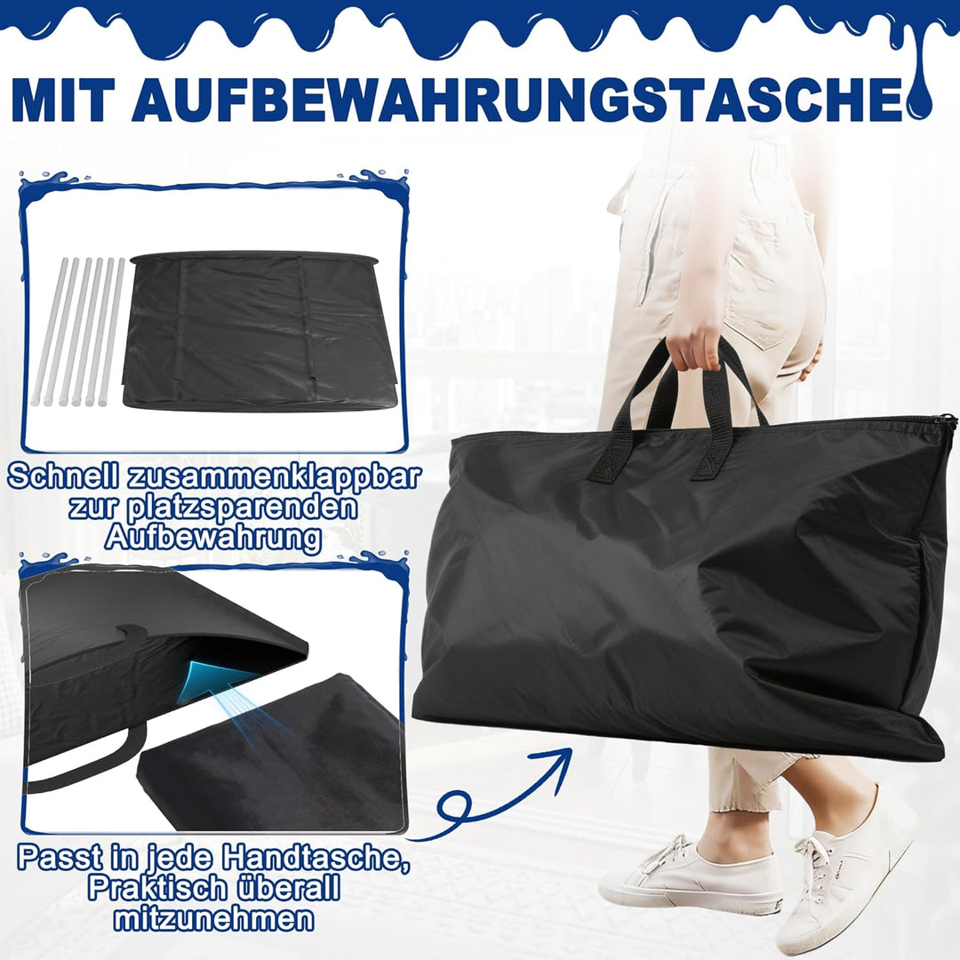 Aufun Faltbares Eisbad für Erwachsene Ø 80cm, Kältetherapie für Sportler, Aufblasbar mit Abdeckung,