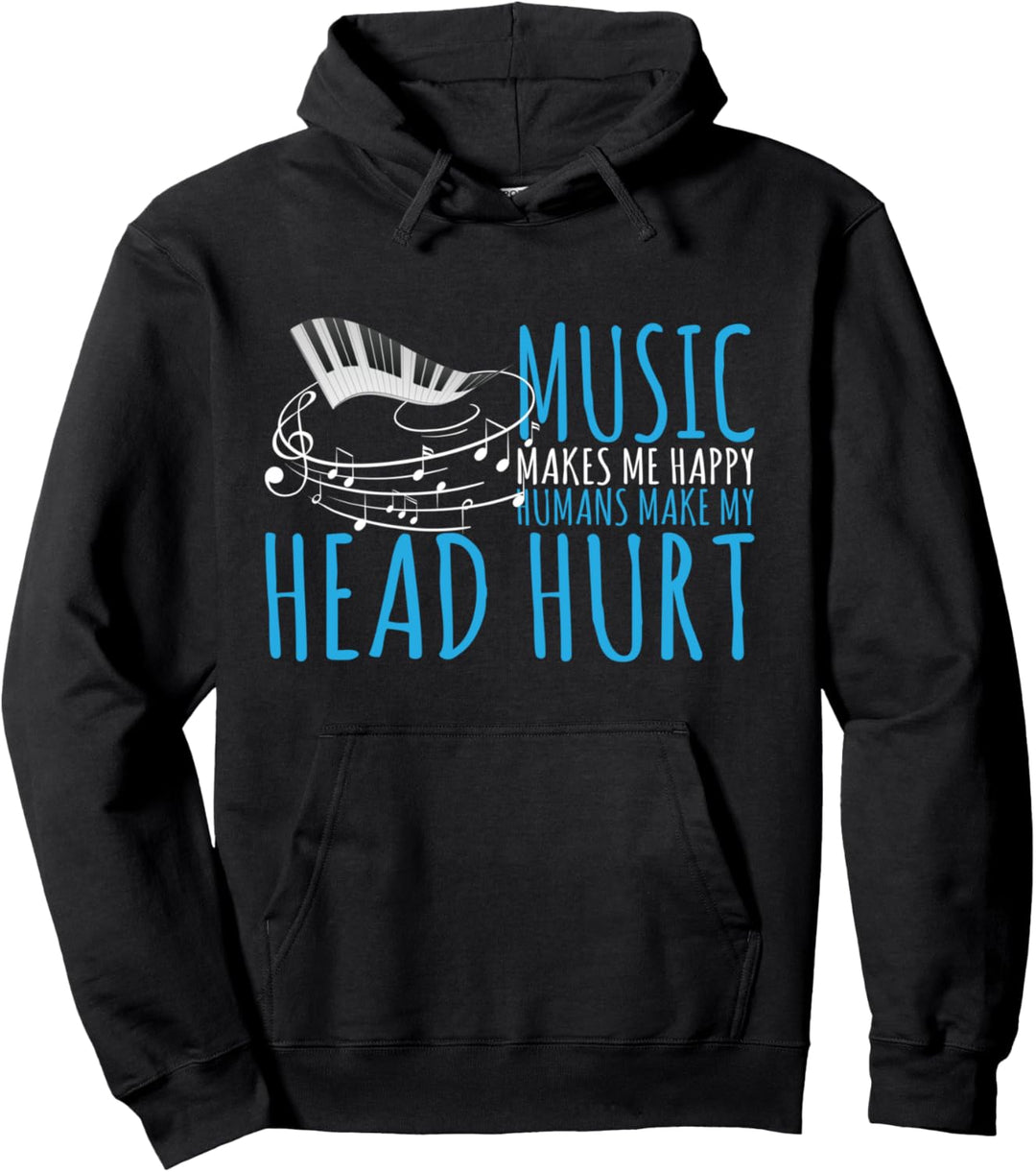 Musik macht mich glücklich Lustiger Musiker entwirft Pullover Hoodie
