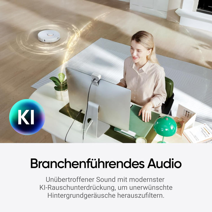 Insta360 Link 2C Stativ-Bundle Polarweiss - 4K Webcam für PC/Mac, 1/2" Sensor, Auto-Framing, HDR, Mi