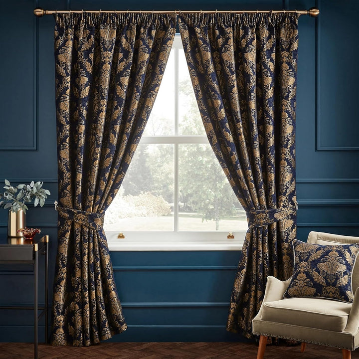 Paoletti Shiraz Traditionelle Jacquard-Bleistiftfaltenvorhänge Emerald, Emerald