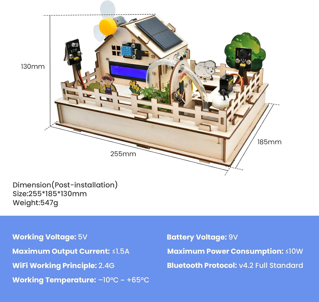 KEYESTUDIO IoT Control Smart Farm Starter-Set für Arduino ESP32, Elektronik-Programmier-Set, kompati