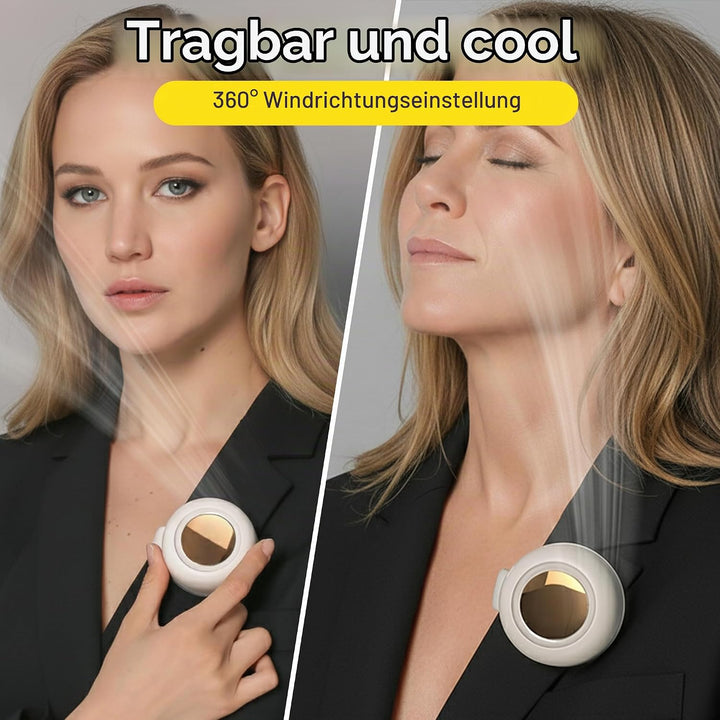 Foluu Mini-Ventilator mit Clip, 360 ° drehbar, tragbar, wiederaufladbarer USB-C-Hals- und Taillenven