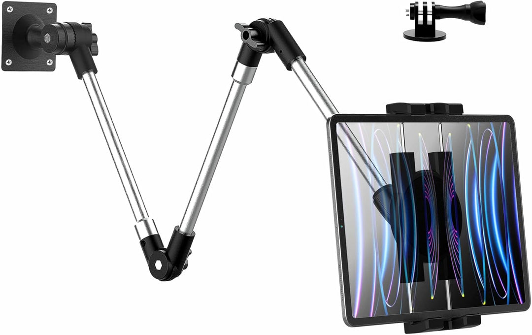 woleyi Langem Arm Tablet Wandhalterung Faltbarer, Multi Winkel Metall Wand Tablet Halterung schwenkb