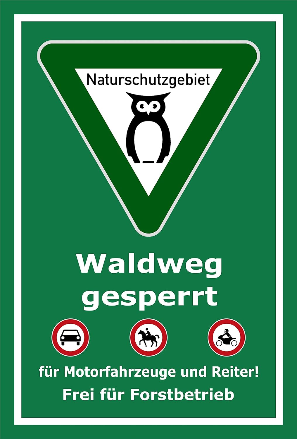 Melis Folienwerkstatt Schild Naturschutzgebiet Waldweg - 60x40cm - 3mm Aluverbund – 20 VAR S00359-03