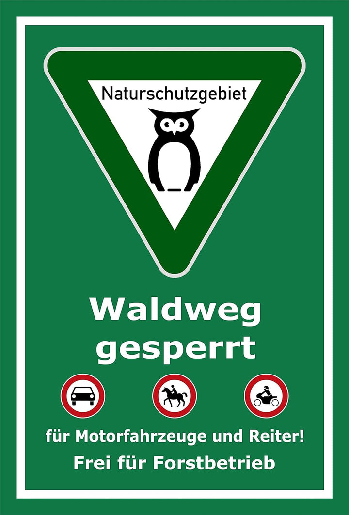 Melis Folienwerkstatt Schild Naturschutzgebiet Waldweg - 60x40cm - 3mm Aluverbund – 20 VAR S00359-03