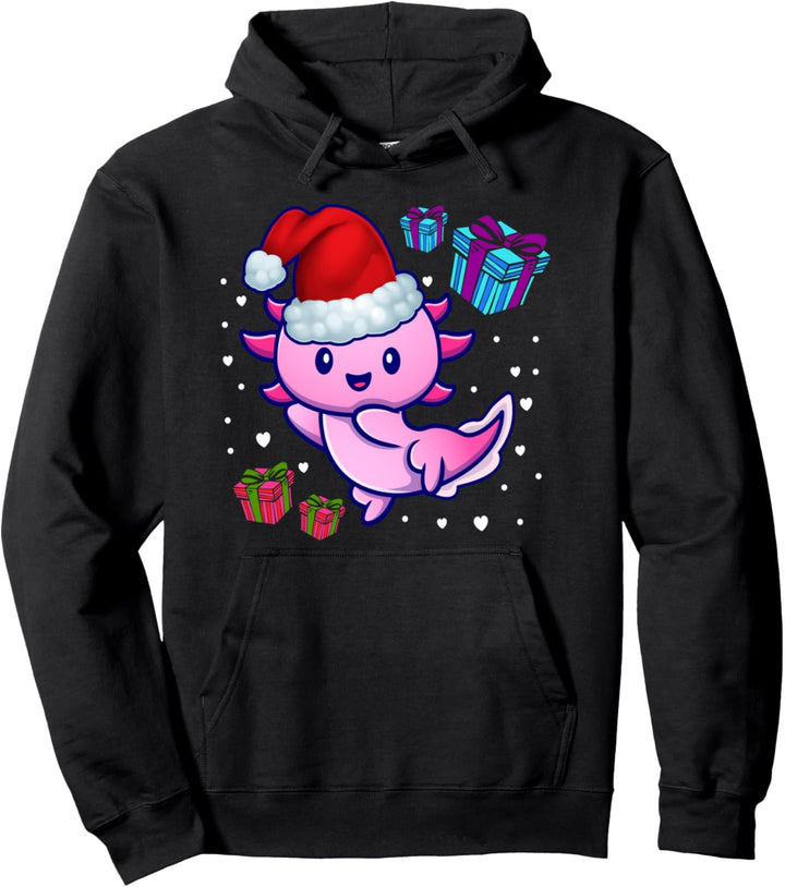 Lustige Axolotl Weihnachtsmannmütze Entzückende Mädchen Junge Weihnachten Axolotl Pullover Hoodie